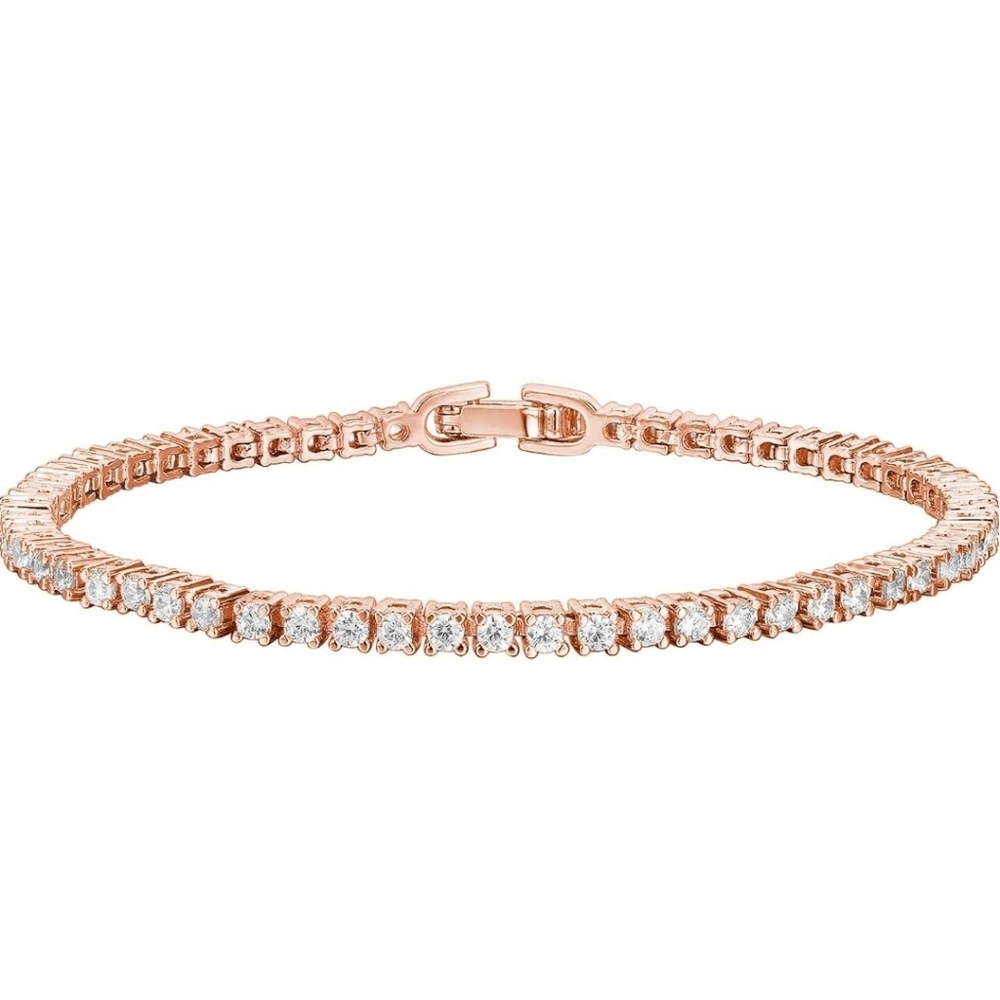 Elegant Rose Gold and Silver Tennis Bracelets